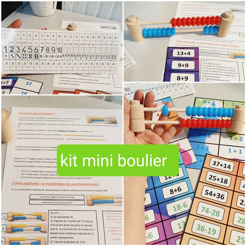 Kit Calcul Boulier CP/Maternelle - Jeux Montéssori